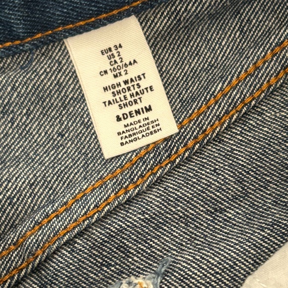 H&M Size 2 Blue high waisted Shorts - Picture 8 of 10